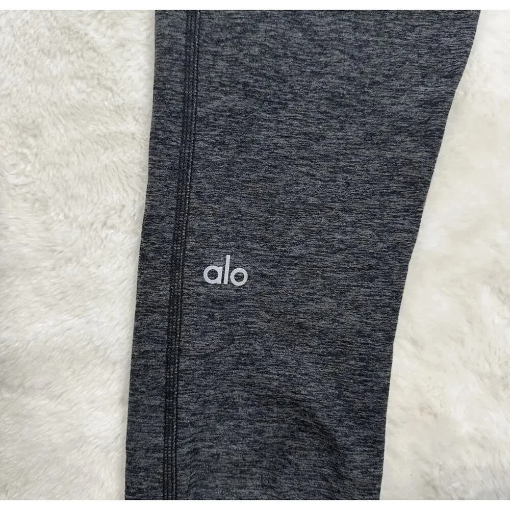 Alo Yoga High-Waist Alosoft Lounge Leggings - Dark Heather Grey - Medium